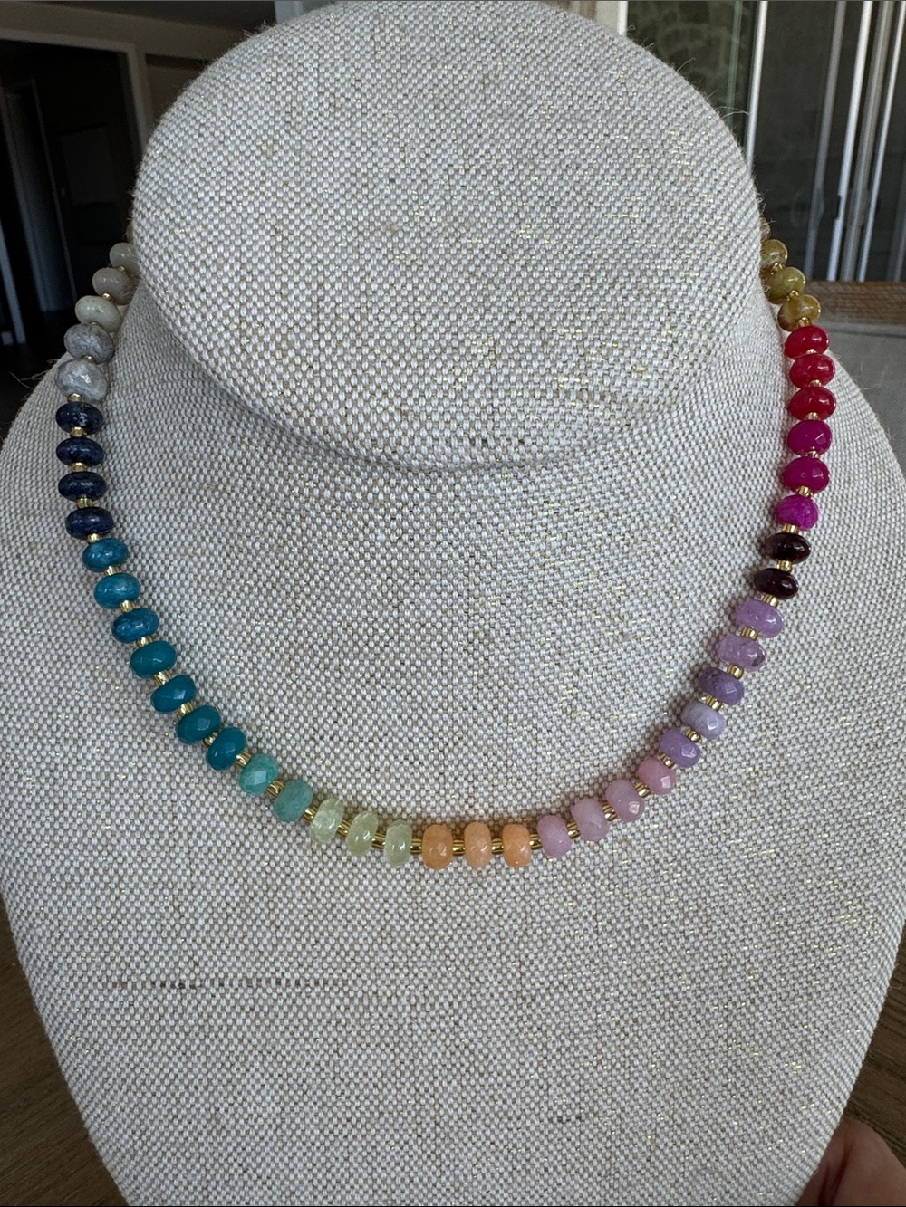NWT Anthropologie rainbow stone necklace